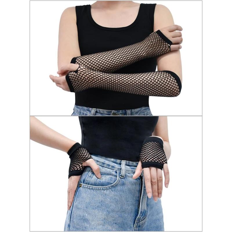 13 Styles 80s Fishnet Gloves for Women and Girls in Theme Party Costume Accessories