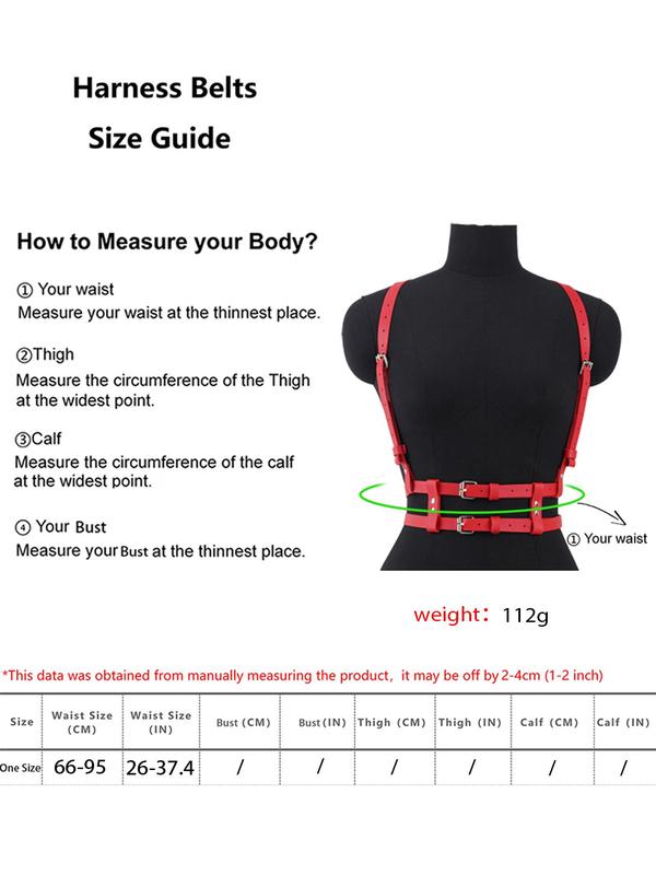Women's Punk Style Pu Leather Harness Belt, Fashionable Gothic Style Harness Belt, PU Leather Body Strap for Daily Wear Fall Outfits Fall Freshness