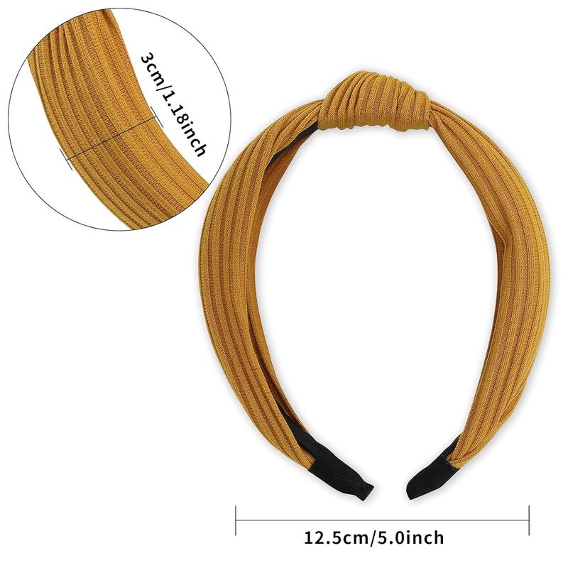 10 Pack Knotted Wide Headbands for Women Girls Cute Fashion Head Wrap in Solid Color Non-slip Hair Accessories for Daily Festival Gifts