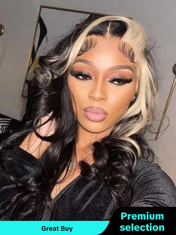 26 Inch Ombre Blonde Long Wavy Wigs for Women, Gorgeous Fluffy Wigs without Bangs, Synthetic Lace Front Wigs for Party, Daily Use