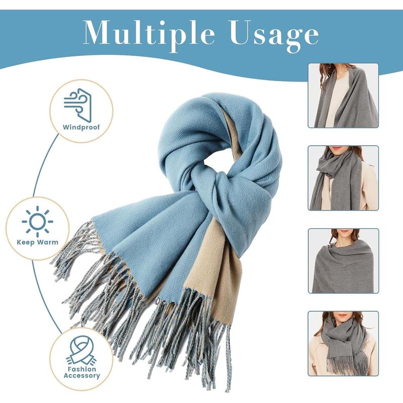 Womens Cashmere Scarf Large Pashmina Shawls and Wraps Light Blanket Scarf for Evening Dress Warm Daily Travel Office