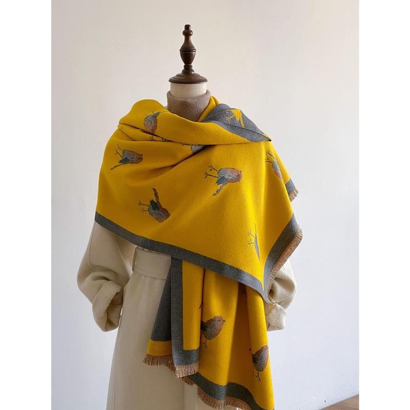 Thick Cashmere Blanket Women Scarf Warm Pashmina Shawl Winter Wraps Bufanda Print 2023 New Design Poncho Echarpe Female