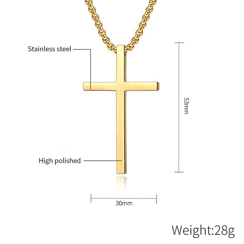 ORPHIC Viking Titanium Steel Cross  60cm Pendant Necklace For Unisex, Boyfriend Gifts，With Gift Box