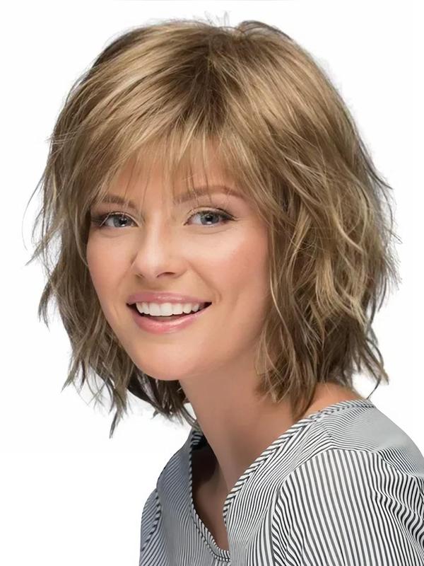 30cm 13.77in Layered Wave Light Silver Gray Hair Root Black Gray Synthetic Wig for Women, Natural Daily Wig, Synthetic Full Machine Wigs for Party, Daily Use,  Fall Hair Trends 2024
