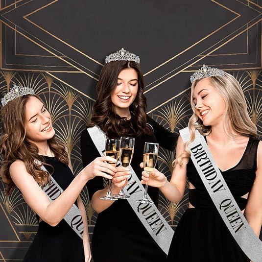 Birthday Sash for Women, Birthday Crown, Birthday Tiara, Birthday Queen Sash and Tiara for Women, Birthday Headband for Girls