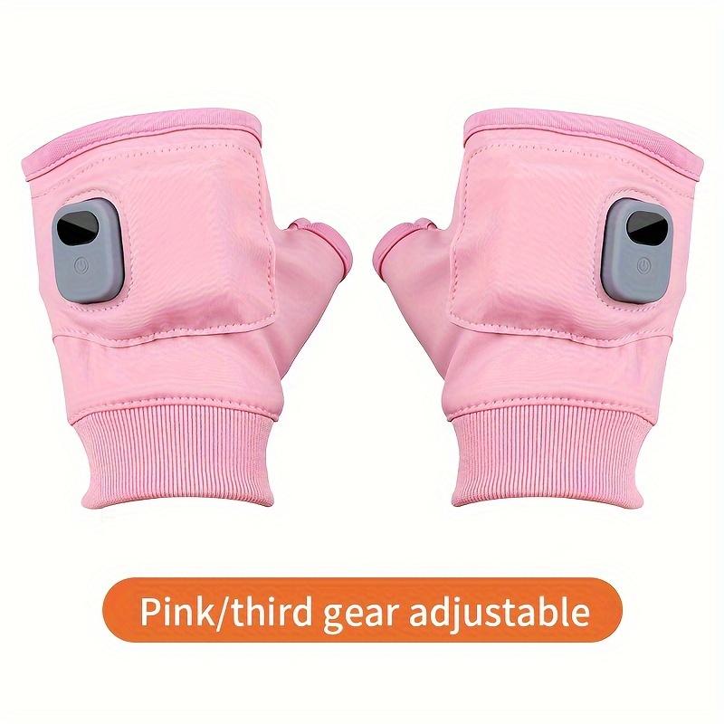1 Pair Winter Warm Gloves with Touch Screen, USB Rechargeable Heated Half Finger Gloves, Insulated Electric Heating Gloves for Men and Women, Intelligent Thermal Comfort for Outdoor Activities,  1800mAh Lithium Polymer Battery christmas 2024 ornament