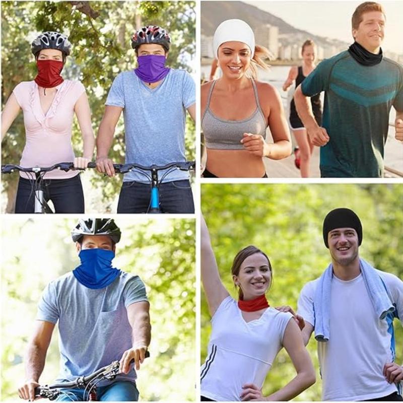 Solid Color Face Mask, 6 Counts set Breathable Windproof Sun Protection Face Cover, Sports & Outdoor Clothes Accessories for Men & Women