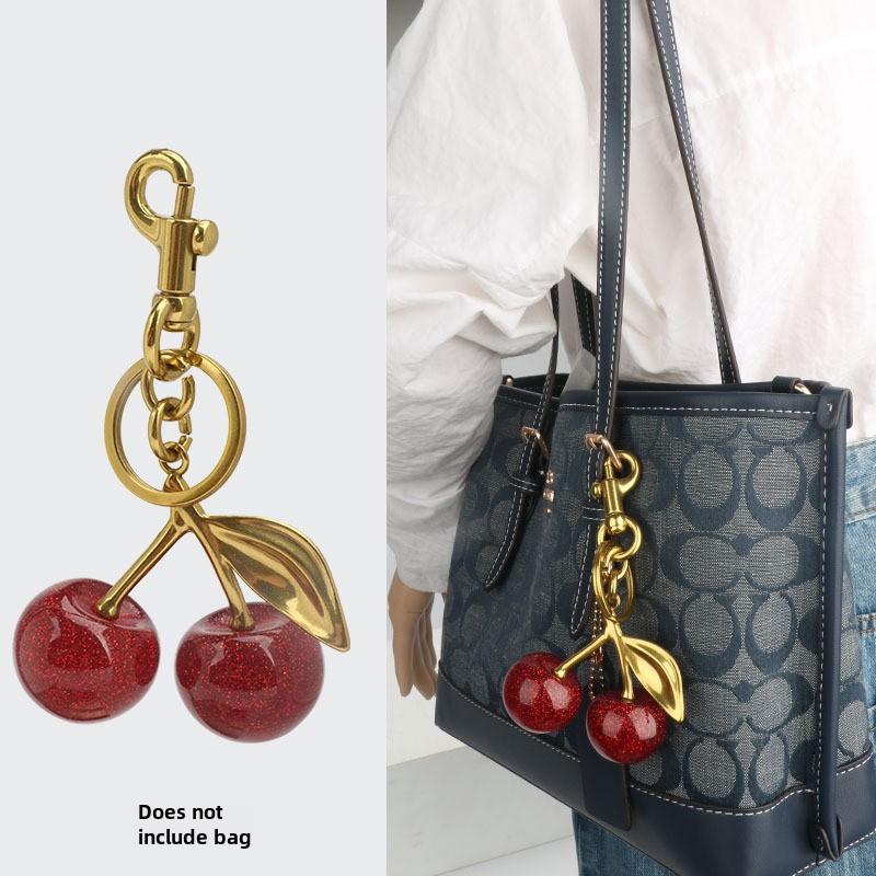 Bag pendant, keychain, cherry pendant, hanging decoration, women's bag, key decoration, alloy trend