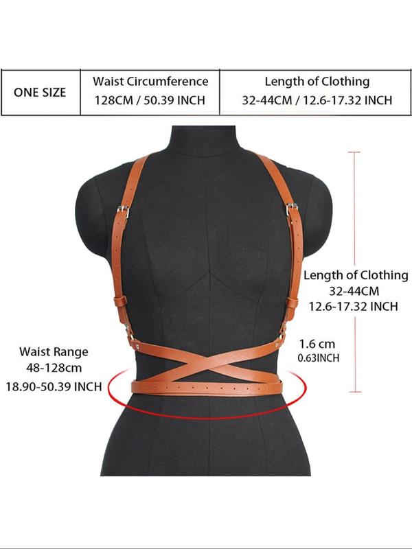 Women's Fashion Pu Leather Harness Belt, Casual Cute Lovely Belt for Daily Wear, Fashion Accessories for Party, Daily Clothing Decor