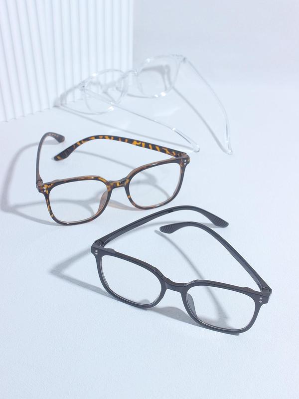 Unisex Simple Style Plain Color Eyeglasses, Trendy Casual Anti Blue-ray Eyeglasses for Everyday Use, Fashion Accessories for Outdoor Activities