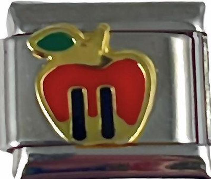 Italian Charm Link 9mm Red Apple Twin Towers Charm