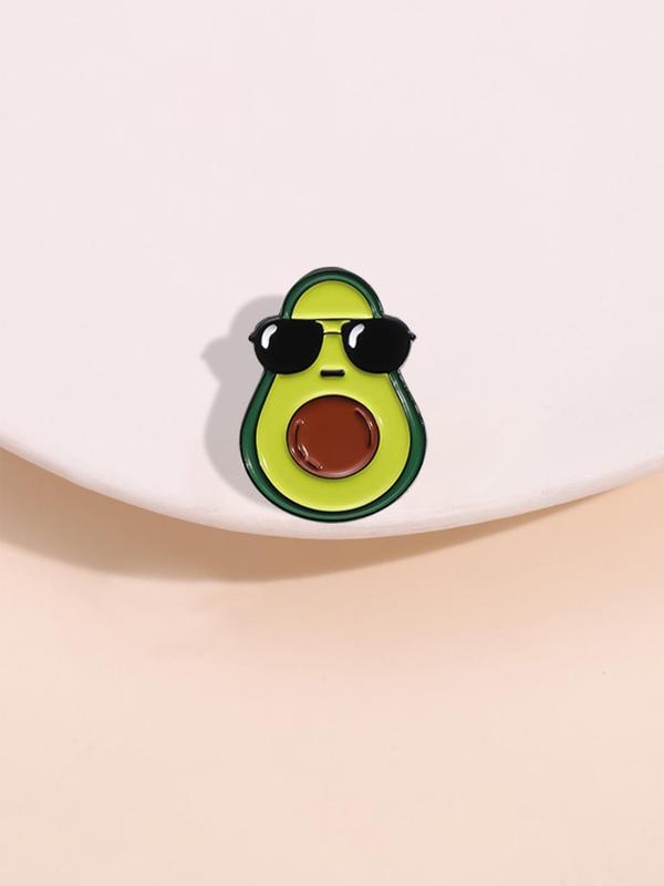 Cute Cartoon Avocado Design Brooch, Fashion Brooch for Women & Men, Enamel Pin for Backpacks, Jeans, Hats Decoration, Casual Alloy Jewelry for Daily Wear