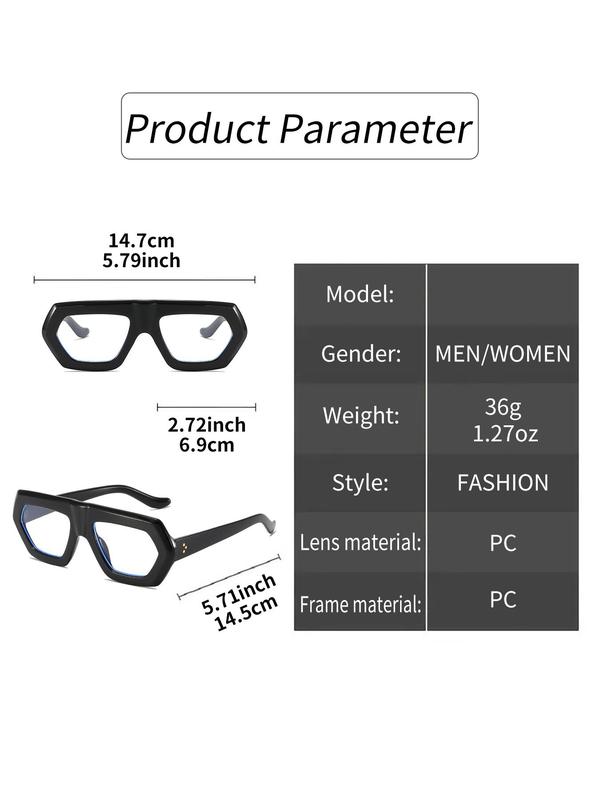 Unisex Colorblock Geometric Frame Eyeglasses, Y2k Full Rim Eyeglasses for Men & Women, Fashion Accessories for Everyday Use