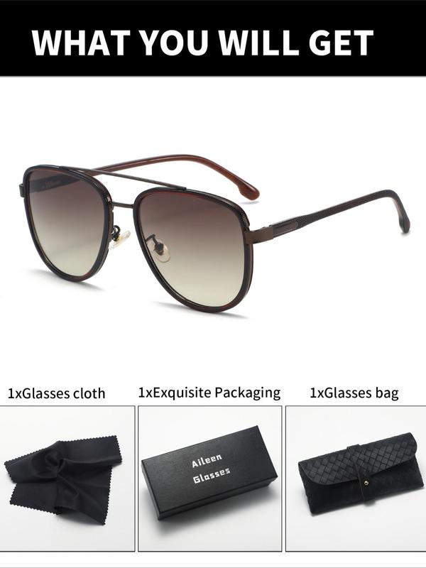 Unisex Vintage Trendy Ombre Tinted Lens Sunglasses, Retro Outdoor Sports Sunglasses with Top Bar, Fashionable Sunglasses for Men & Women for Everyday Use