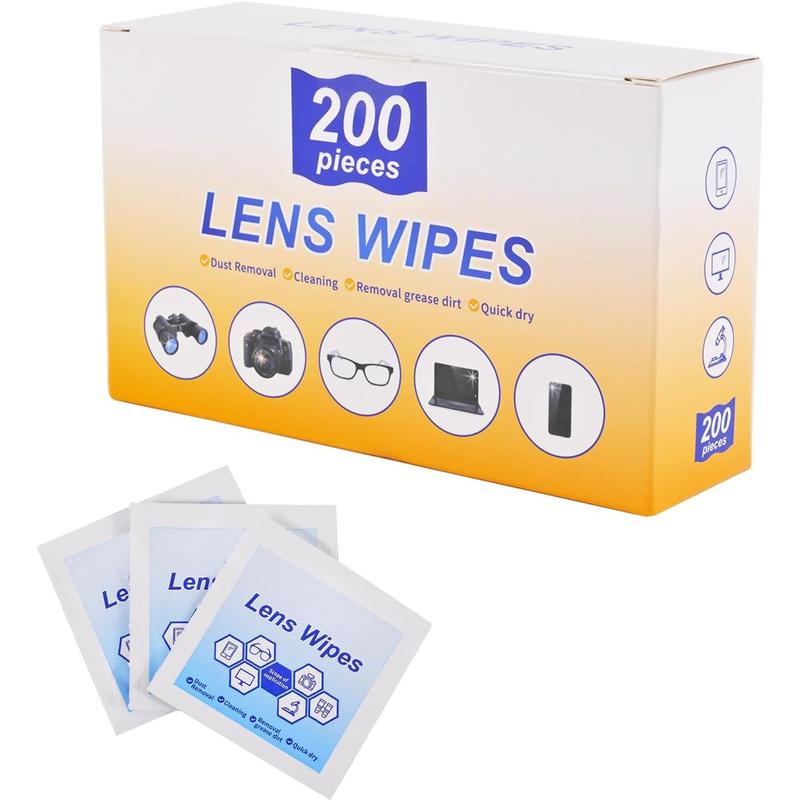 Lens Wipes for Eyeglasses,Eyeglass erasers are Packed Separately,Glasses Cleaner for Cleaning Glasses, Camera Lenses, Sunglasses, Mobile Phone Screens, Goggles, etc. (200 Pieces)