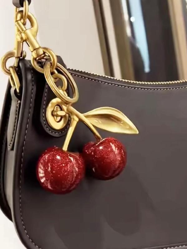 Cute Cherry Design Keychain, Fashionable Novelty Keychain for Women & Men, Trendy All-match Keychain for Birthday Gift