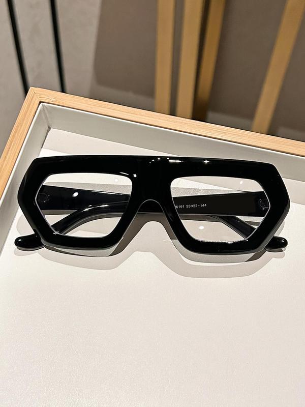 Unisex Colorblock Geometric Frame Eyeglasses, Y2k Full Rim Eyeglasses for Men & Women, Fashion Accessories for Everyday Use