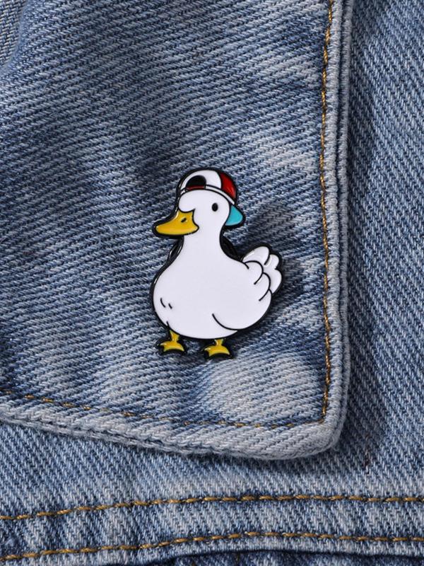 Unisex Cute Cartoon Goose Design Brooch, Fashion Badge for Backpack & Hat & Clothes Decor, Trendy All-match Kawaii Accessories for Birthday Gift