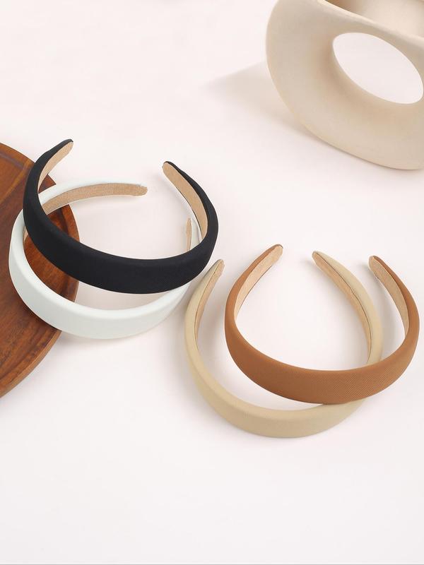 Solid Color Wide Band Hair Hoop, Elegant Hair Accessories for Women & Girls, Minimalist Headwear Suitable for Daily Wear