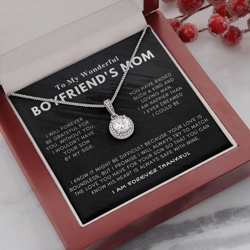 To my Boyfriends Mom Necklace, Mothers Day Gift for Boyfriend's Mom, Christmas, Birthday Gift for Future Mother in Law