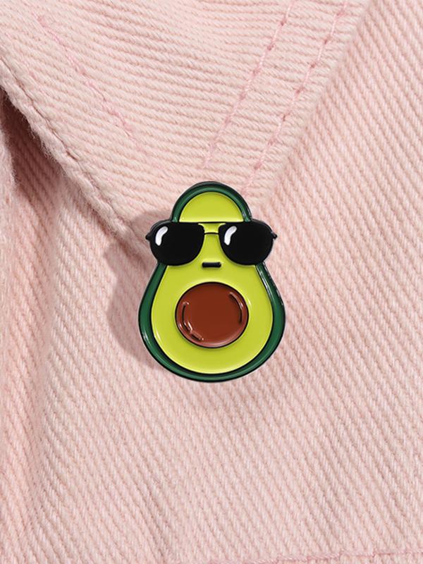 Cute Cartoon Avocado Design Brooch, Fashion Brooch for Women & Men, Enamel Pin for Backpacks, Jeans, Hats Decoration, Casual Alloy Jewelry for Daily Wear