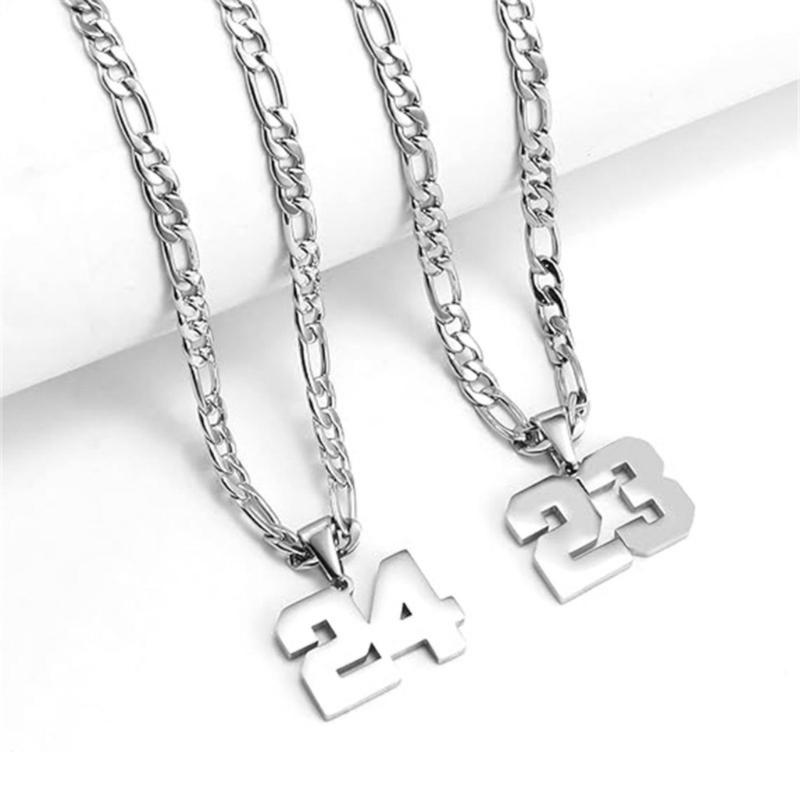 Men's and Athlete Stainless Steel Sports Digital Necklace Baseball Basketball Football Team Inspiration Jewelry