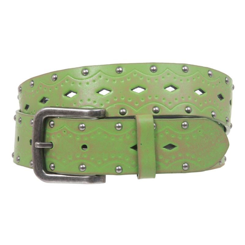 Snap on Studded Vintage Embossed Jean belt