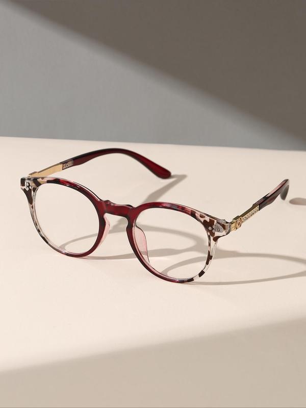 Unisex Minimalist Oval Frame Eyeglasses, Trendy Casual Full Rim Eyeglasses for Everyday Use, Fashion All-match Accessories for Outdoor Activities