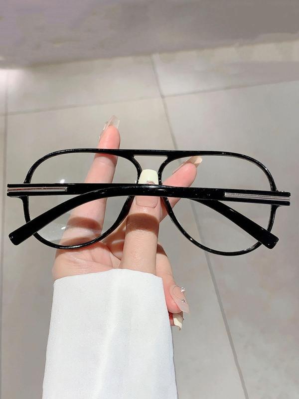 Unisex Vintage Simple Aviator Frame Eyeglasses, 2024 New Style Trendy Casual  Anti Blue-ray Eyeglasses for Everyday Use, Fashion Accessories for Outdoor Activities