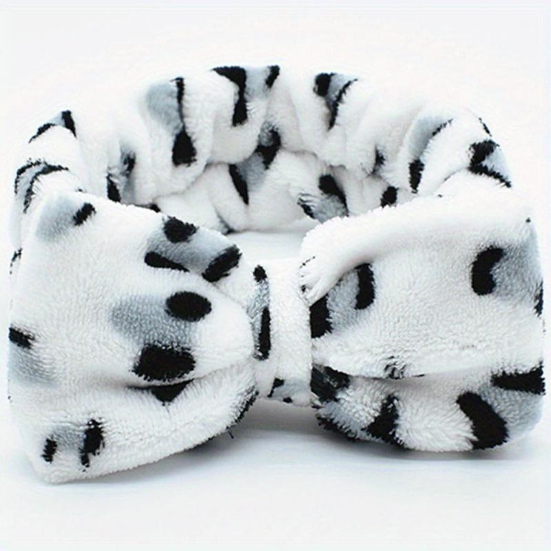 Leopard Print Bowknot Headbands for Women - Flannel Makeup Hairbands, Woven Polyester Fiber, Suitable for Normal Hair Type - Hairband Hair Hoop for Face Wash and Makeup-5