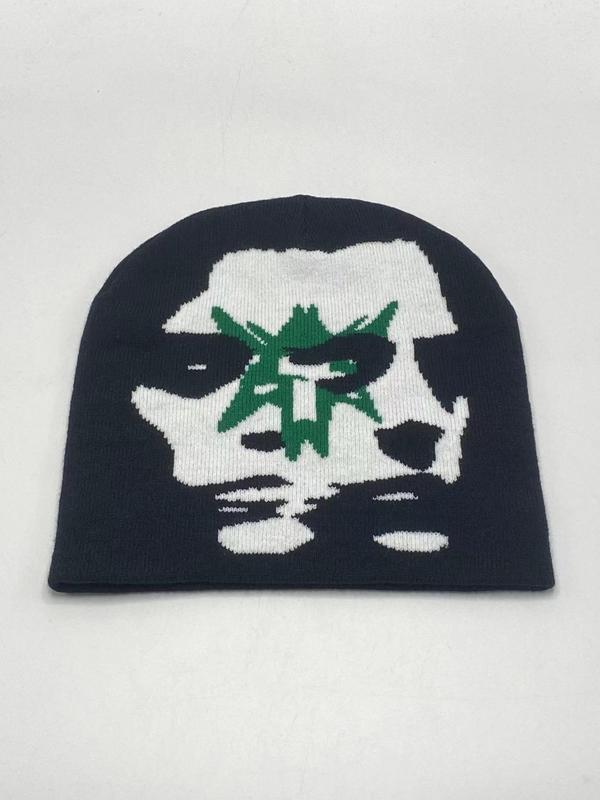 Street Trend Skull Pattern Beanie Hat for Men & Women, Trendy Soft Beanie Cap, Fashionable Hat for Fall & Winter for Daily Wear