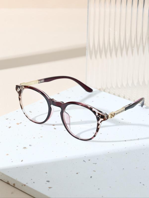 Unisex Minimalist Oval Frame Eyeglasses, Trendy Casual Full Rim Eyeglasses for Everyday Use, Fashion All-match Accessories for Outdoor Activities