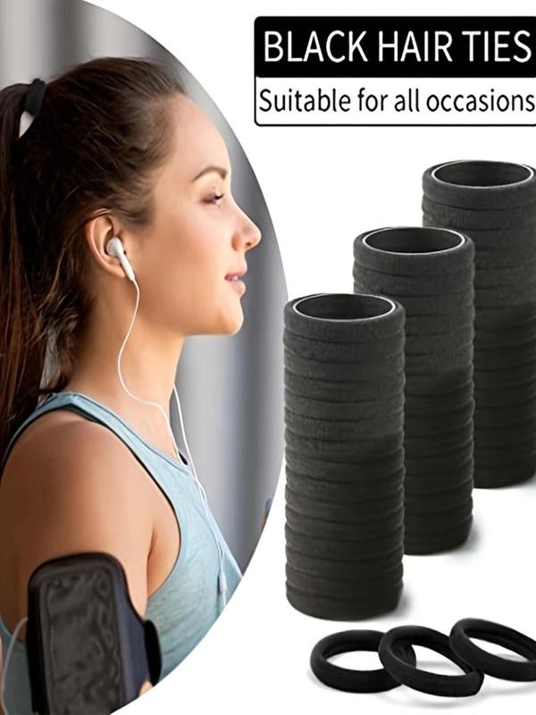 Women's Casual Minimalist Solid Color Hair Ties, 120pcs High Stretch Ponytail Holders for Women & Girls, Minimalist  Hair Accessories for Hairstyle Ideas