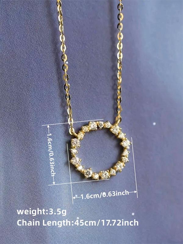 Women's Elegant Rhinestone Decorated Pendant Necklace, Exquisite Trendy Pendant Necklace, Chic Jewelry As Gift for Girlfriend