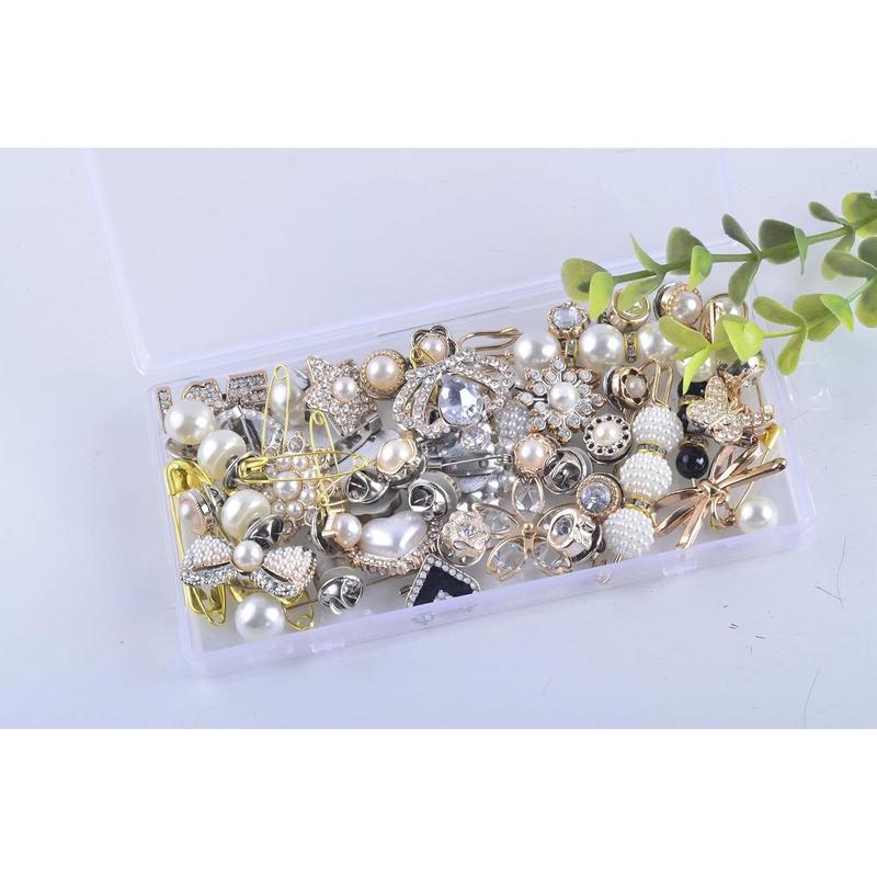Charms for Socks 55pcs Sock Charms Pins Bling Sock Jewelry Charms Gold Sock Charms Brooch Sock Accessories Charms Designer Safety Pin Charms for Socks Shoes Junk Sock Charms