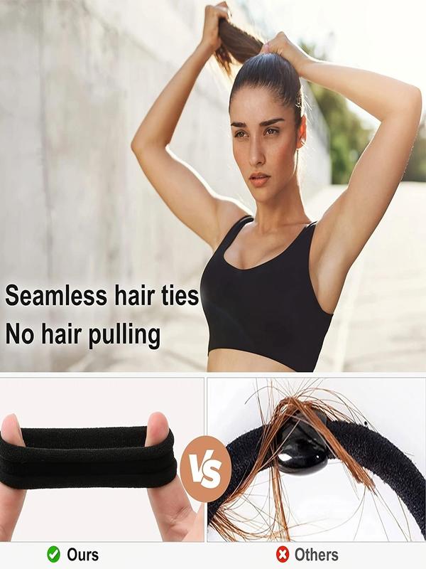 Women's Casual Minimalist Solid Color Hair Ties, 120pcs High Stretch Ponytail Holders for Women & Girls, Minimalist  Hair Accessories for Hairstyle Ideas