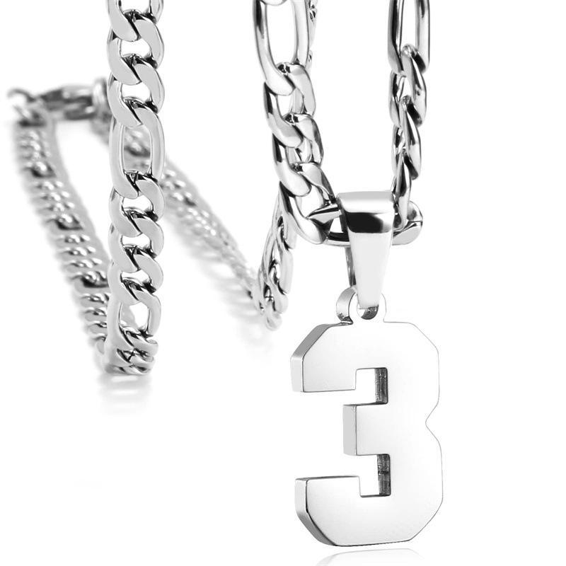 Men's and Athlete Stainless Steel Sports Digital Necklace Baseball Basketball Football Team Inspiration Jewelry