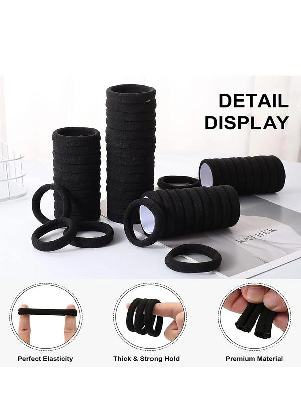 Women's Casual Minimalist Solid Color Hair Ties, 120pcs High Stretch Ponytail Holders for Women & Girls, Minimalist  Hair Accessories for Hairstyle Ideas