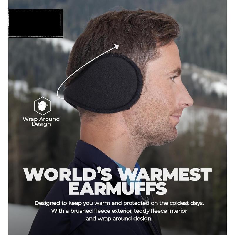 Winter earmuffs for men and women, ear warmer windproof earache suitable for winter earmuffs, skiing, running, outdoor wear