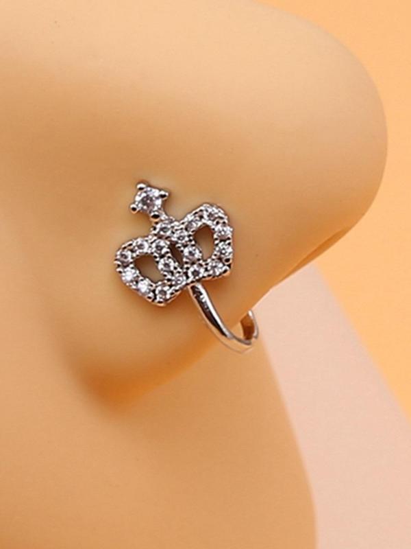 Elegant Rhinestone Decorated Nose Clip, Fashionable Nose Clip for Women & Men, Fashion Jewelry for Party Decor, Trendy Exquisite Jewelry for Birthday Gift