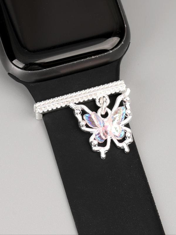 Butterfly Design Watch Band Charm, Rhinestone Decor Watch Band Charm for Women, Trendy All-match & Exquisite Watch Accessories for Birthday Gift