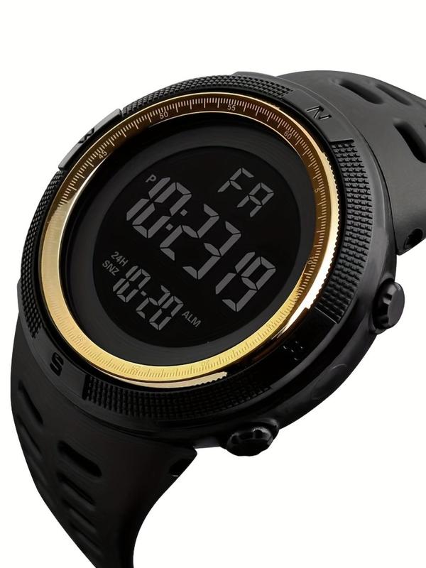 Unisex Sporty Minimalist Round Dial Digital Watch, Fashionable Digital Watch Alarm Function, Versatile Accessories for Daily Life As Gift with Box