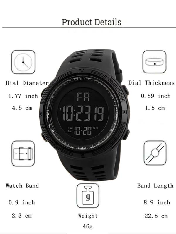 Unisex Sporty Minimalist Round Dial Digital Watch, Fashionable Digital Watch Alarm Function, Versatile Accessories for Daily Life As Gift with Box
