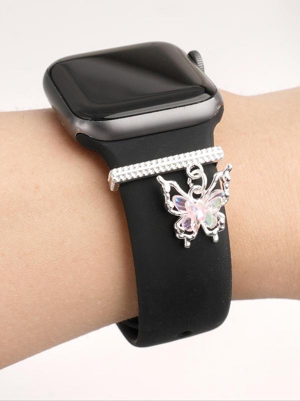 Butterfly Design Watch Band Charm, Rhinestone Decor Watch Band Charm for Women, Trendy All-match & Exquisite Watch Accessories for Birthday Gift