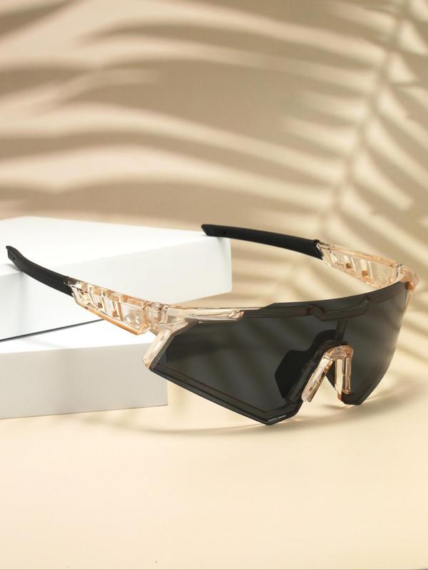 Unisex Wrap Around Sunglasses, Trendy Casual Tinted Lens UV400 Sunglasses for Everyday Use, Fashion Accessories for Outdoor Activities