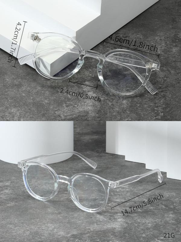 Simple Eyeglasses for Everyday Use (1 Pair), Basic round Frame Eyeglasses for Women & Men, Personality Eyeglasses for Work, Perfect for Student Daily Use