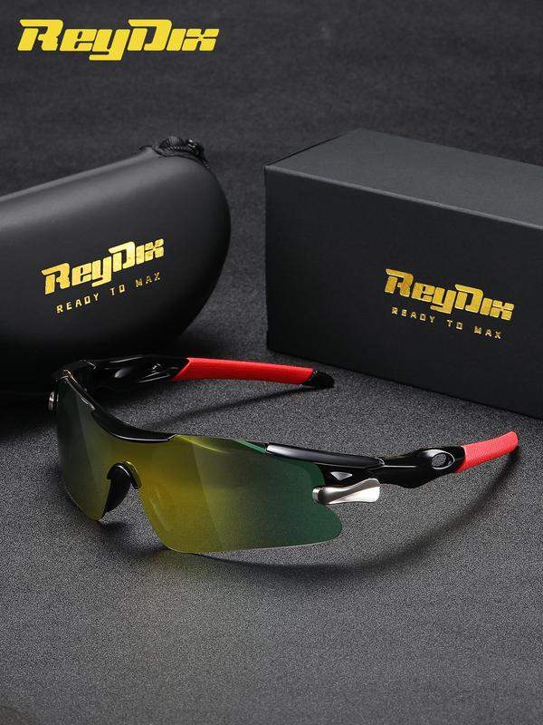 Unisex Vintage Polarized Sunglasses, Retro Outdoor Wrap Around Rimless Sports Sunglasses, Trendy Sunglasses for Everyday Use for Men & Women
