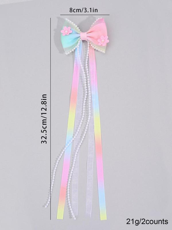 Cute Bowknot & Tassel Design Hair Clips, 2 Counts set Fashionable Hair Clips, Trendy All-match Hair Accessories for Women & Girls for Hairstyle Ideas