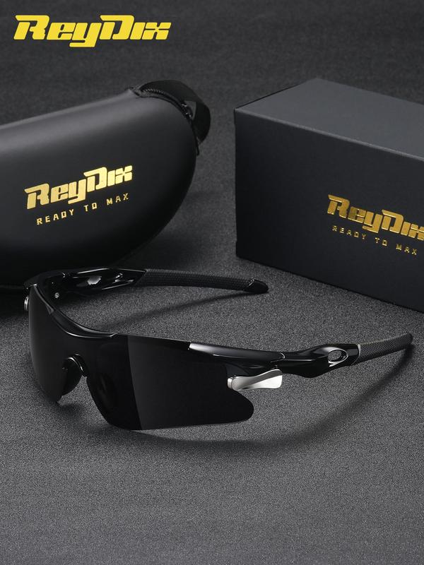 Unisex Vintage Polarized Sunglasses, Retro Outdoor Wrap Around Rimless Sports Sunglasses, Trendy Sunglasses for Everyday Use for Men & Women