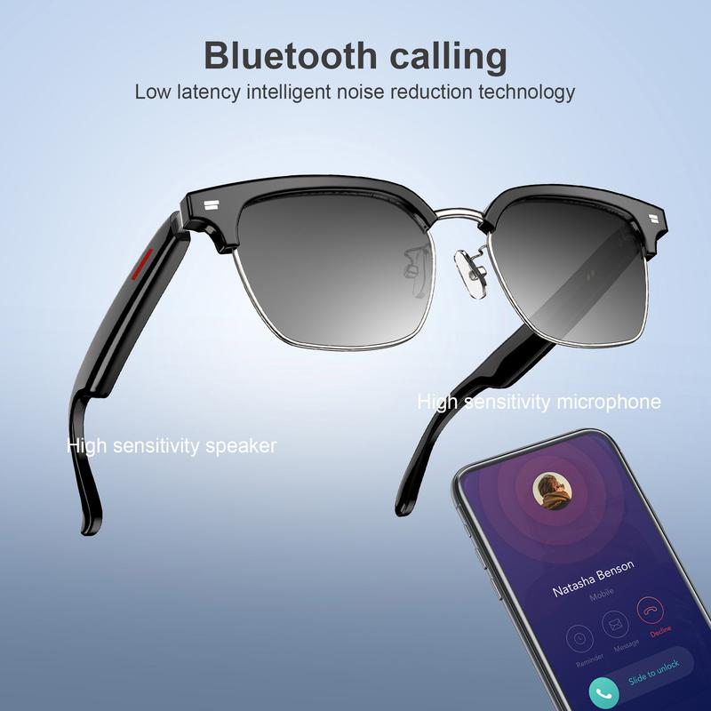 IOWODO Smart Glasses, Wireless Headset Bluetooth Talking with Voice Assistant, Sports UV Protection Sunglasses, Smart Sunglasses for Men and Women smart glass eyewear